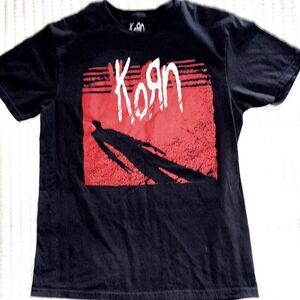 KORN Shadow Logo Medium Black T Shirt Nu Metal Band Official Merch Tee